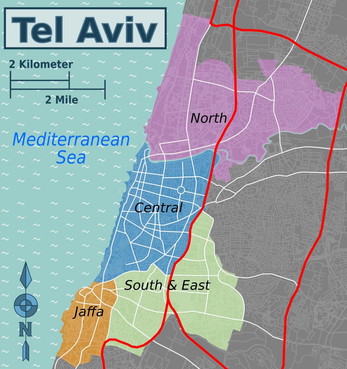 Tel Aviv district map